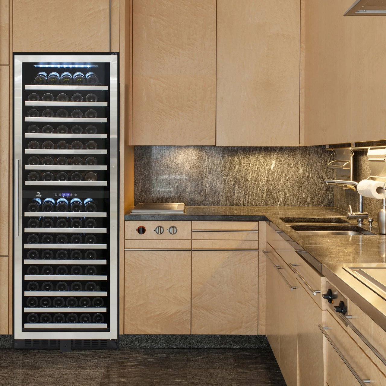 Vinotemp EL-142SDST 155-Bottle Touchscreen Dual Zone Wine Cooler