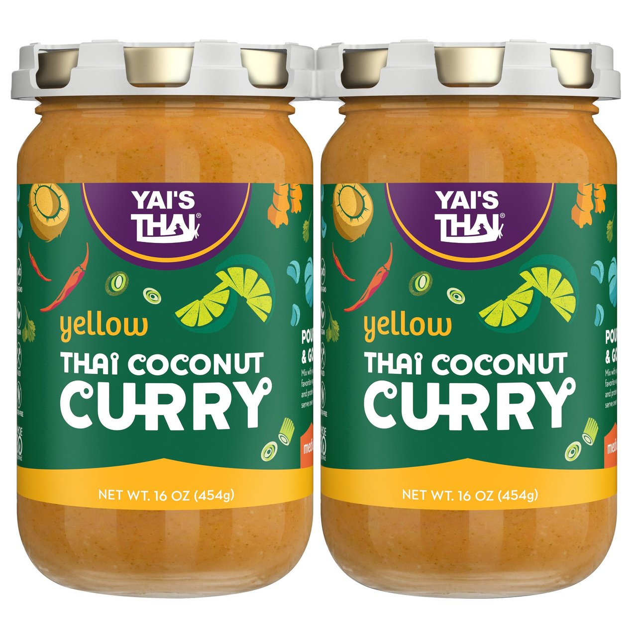 Yai's Thai Yellow Thai Coconut Curry, 2 x 16 oz - Image 1