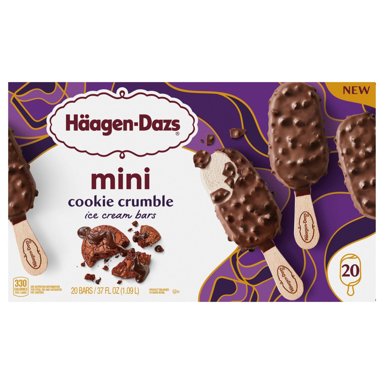 Häagen-Dazs Mini Cookie Crumble Ice Cream Bars 20 Count Box - Image 1
