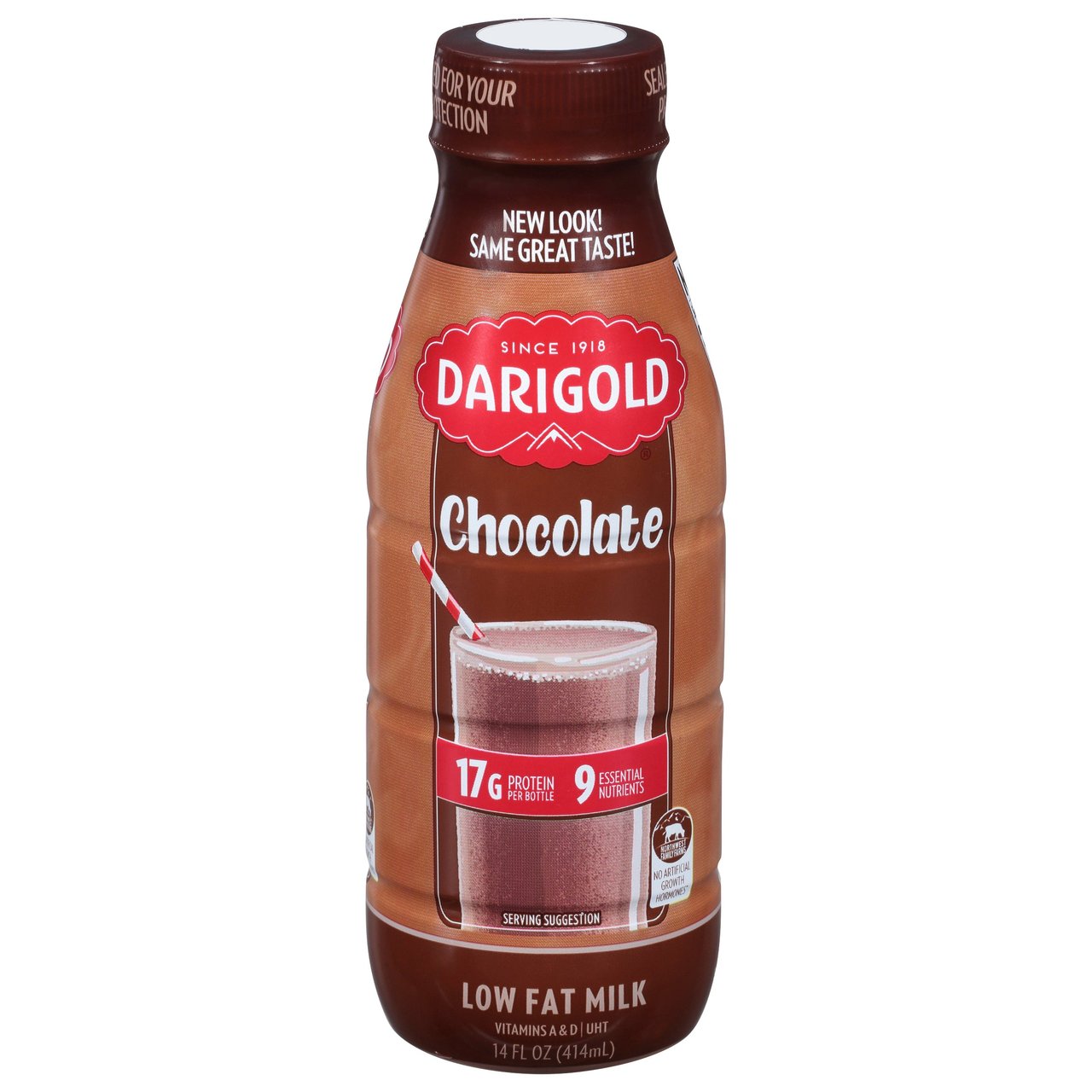 Darigold 1% Low Fat Chocolate Milk, 12 x 14 fl oz Bottles - Image 1