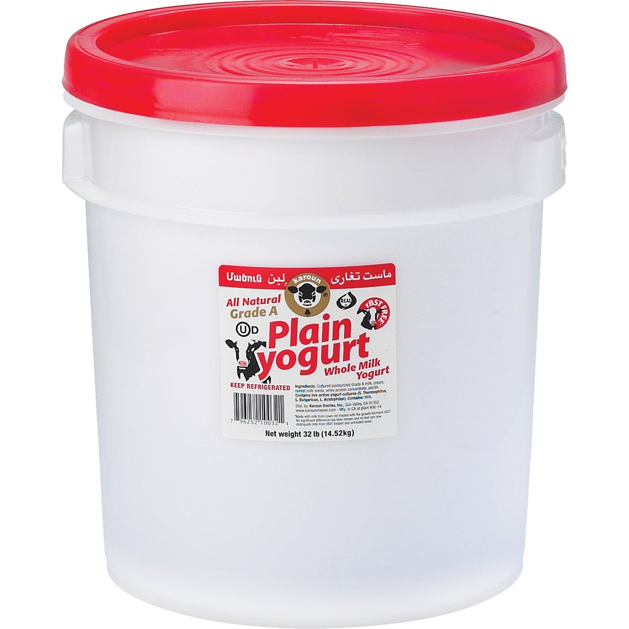 Karoun Dairies Plain Yogurt Pail, 32 lbs - Image 1