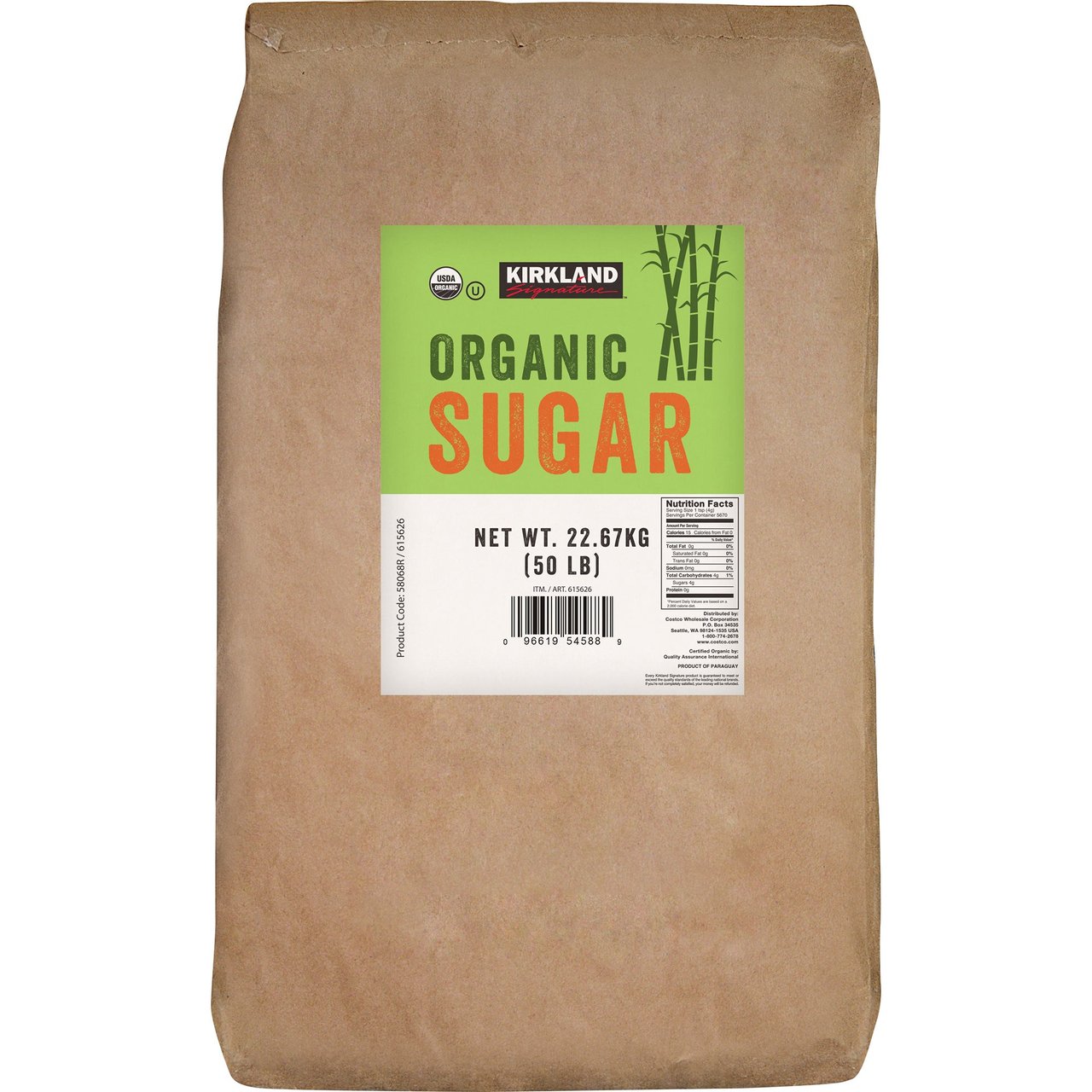 Organic Kirkland Signature Cane Sugar 50 Pounds - Image 1