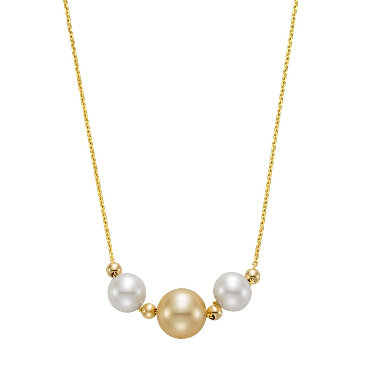 14KT Gold 9-10mm South Sea & Freshwater Cultured Pearl Necklace - Image 1