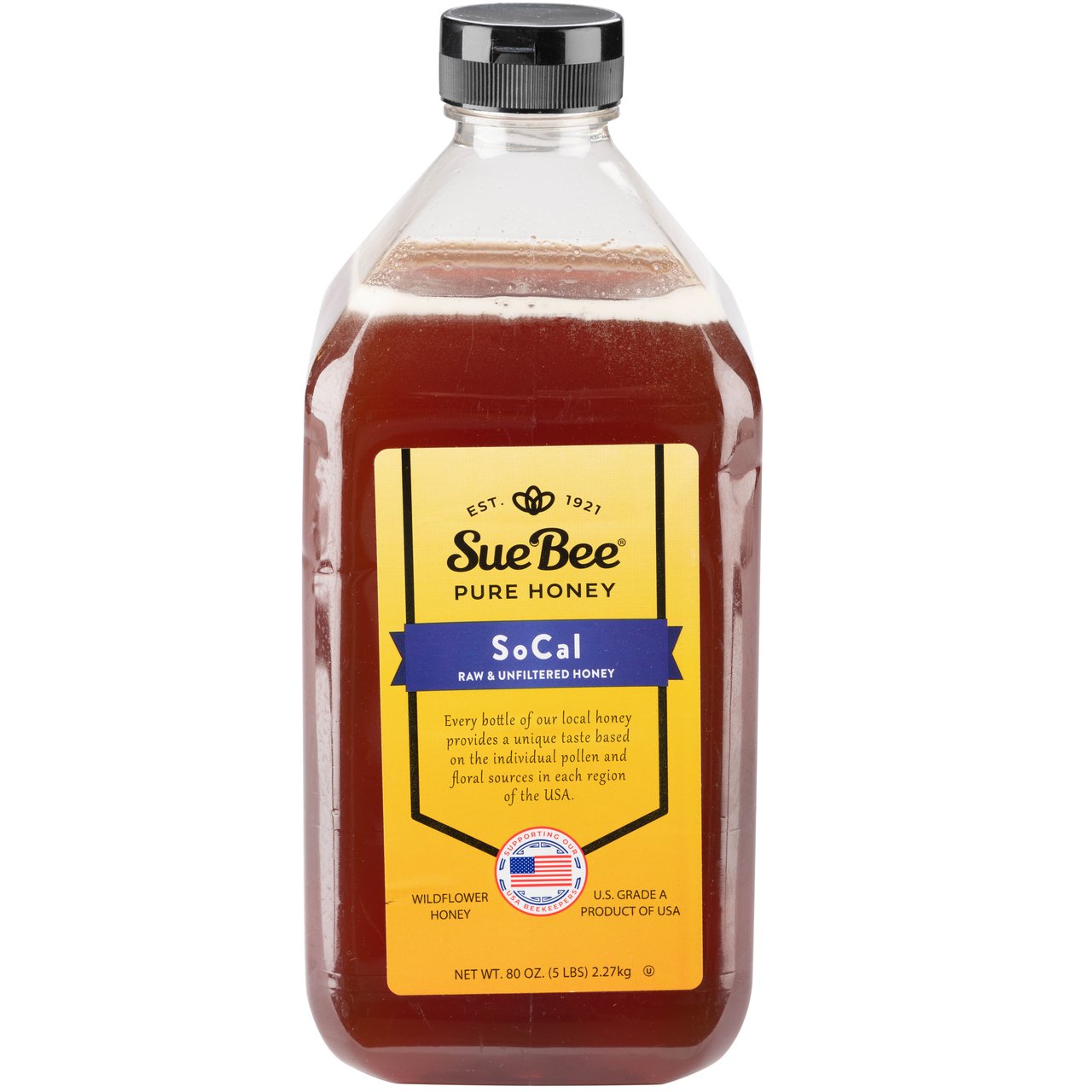 Sue Bee So Cal Raw Unfiltered Honey, 5 lb