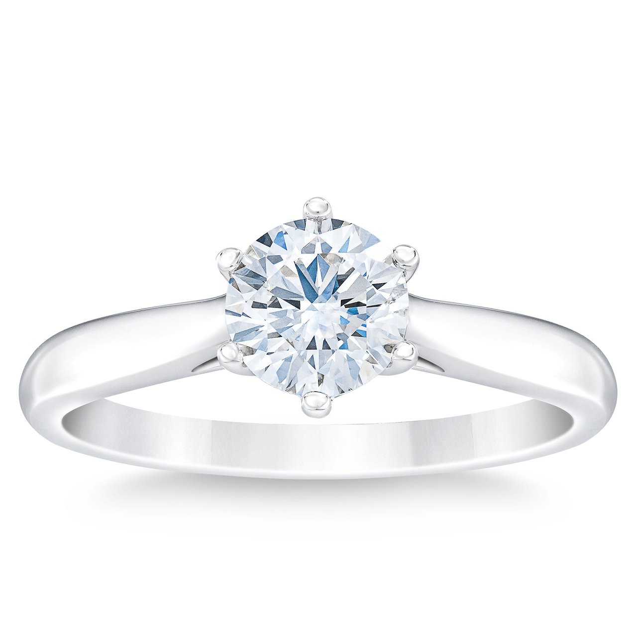 1.01 CT Round Brilliant Platinum Solitaire Ring, VS1 Clarity, G Color - Image 1