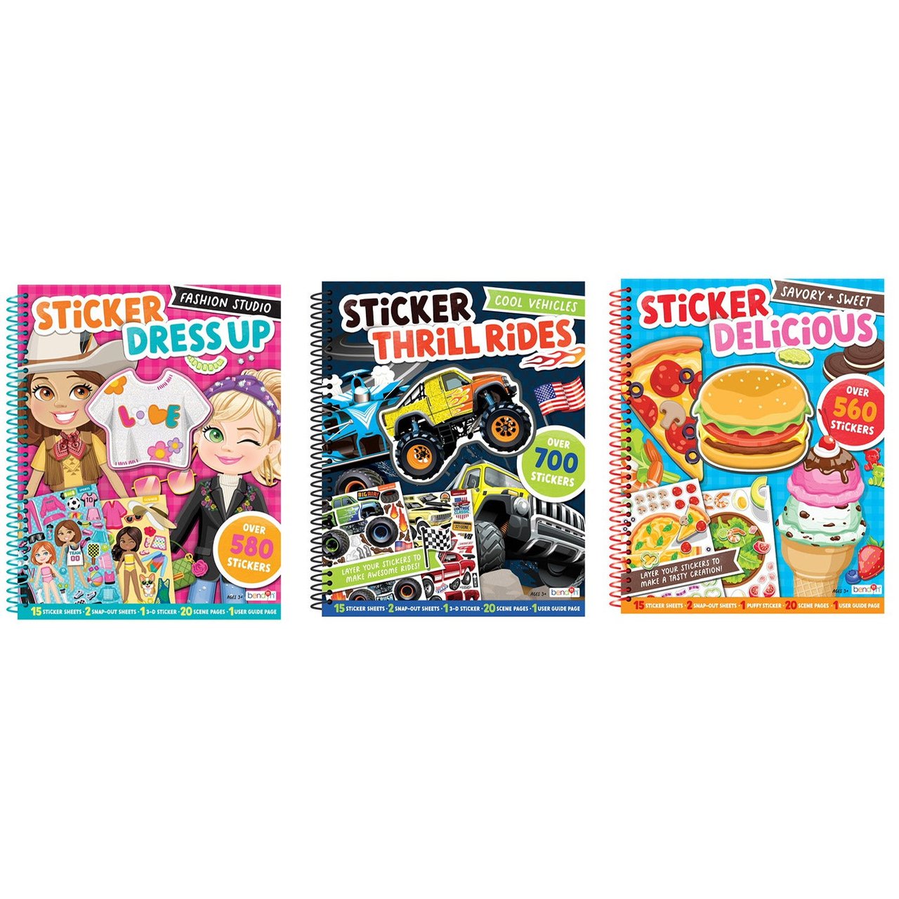 Bendon Sticker Designer Assortment, 3-Book Set - Image 1