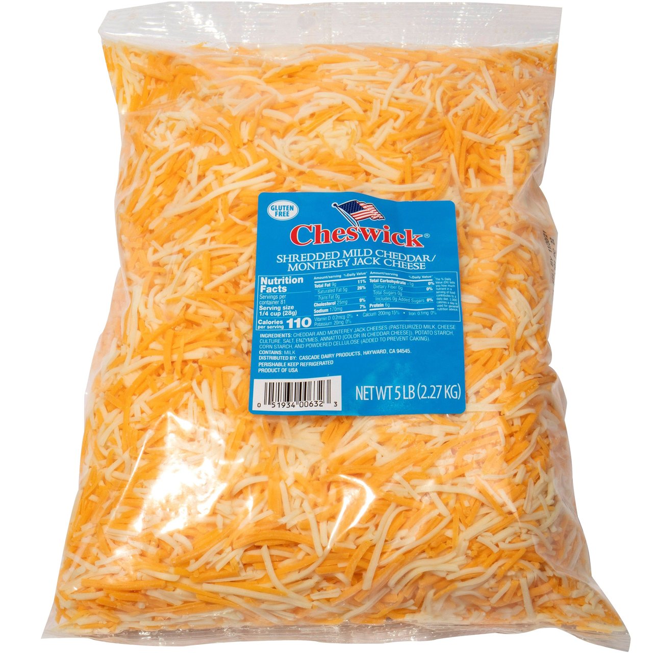 Cheswick Shredded Cheddar/Jack Cheese 5 lbs - Image 1