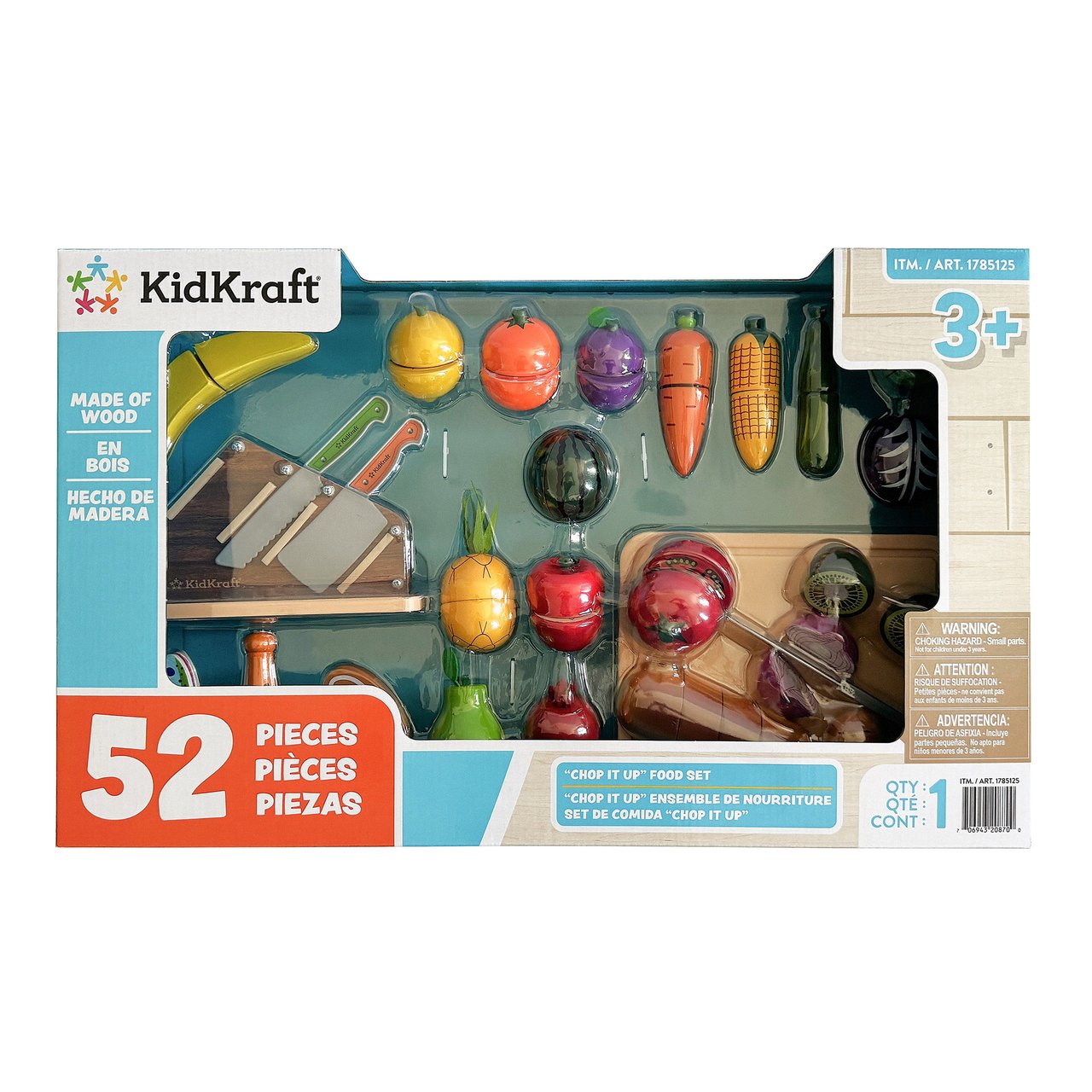 KidKraft Chop It Up 52-Piece Wooden Play Food Set - Image 1