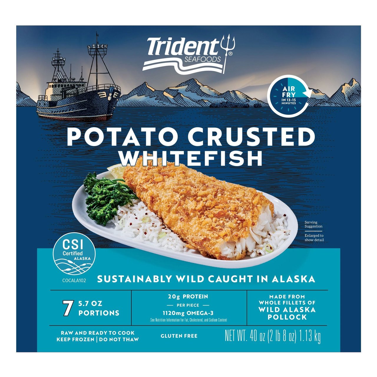 Trident Potato Crusted Wild Alaska Pollock 39.90 oz - Image 1