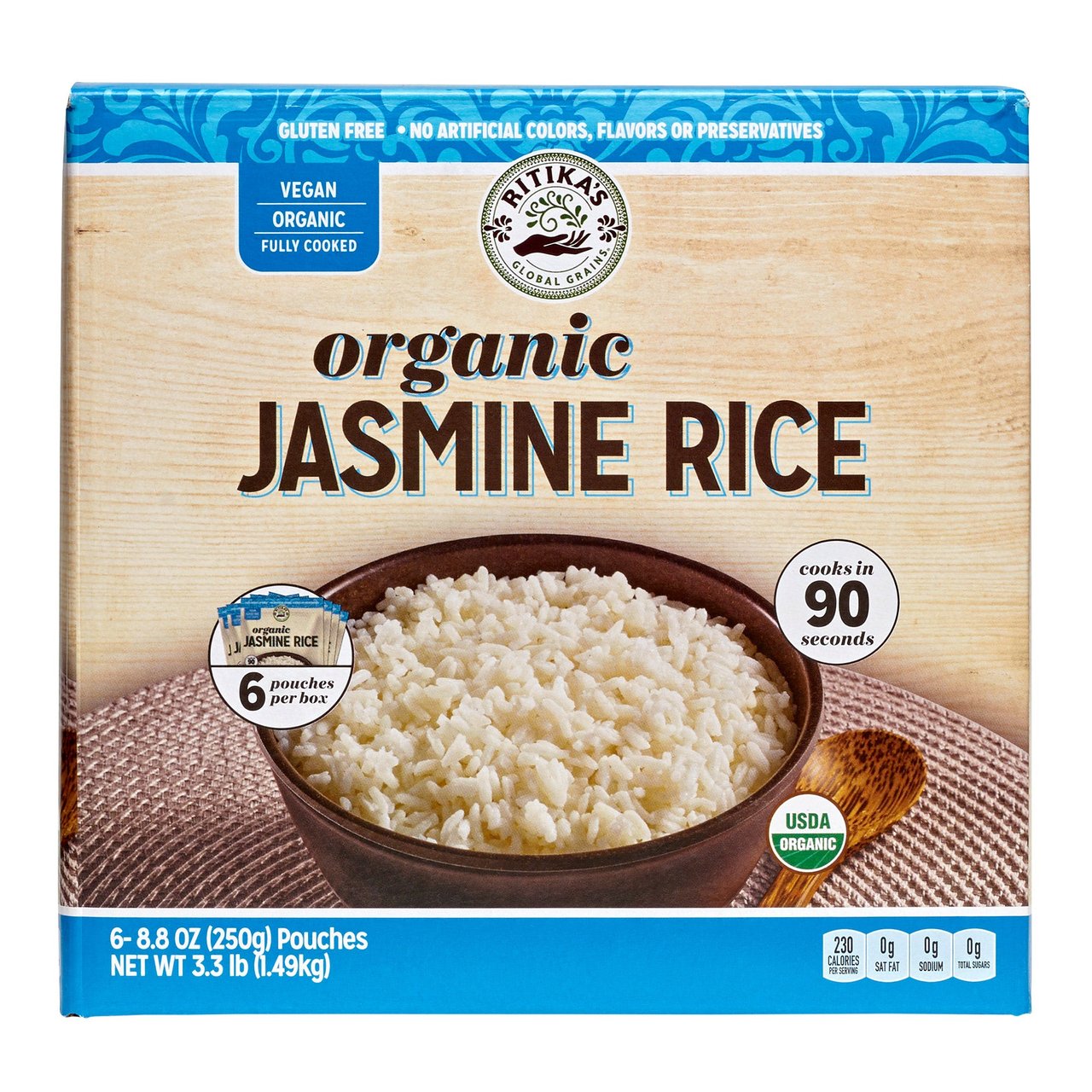 Ritika's Organic Jasmine Rice, 6 Count, 8.8 oz - Image 1