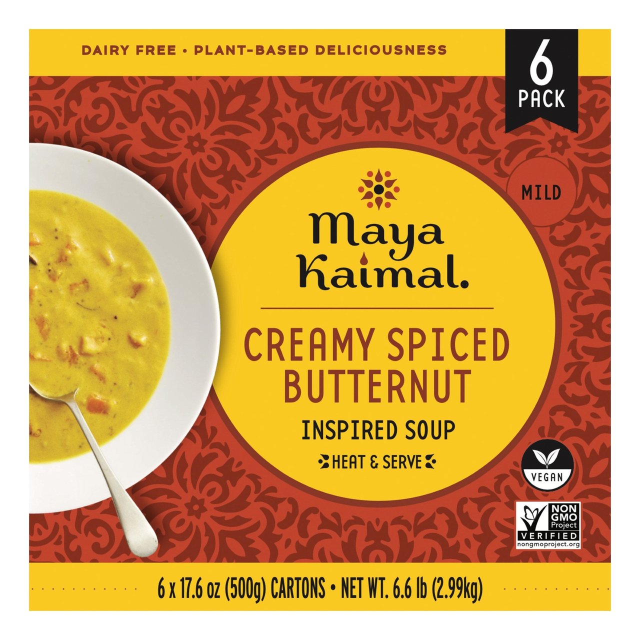 Maya Kaimal Spiced Butternut Soup, 6-Pack, 17.6 oz Each - Image 1