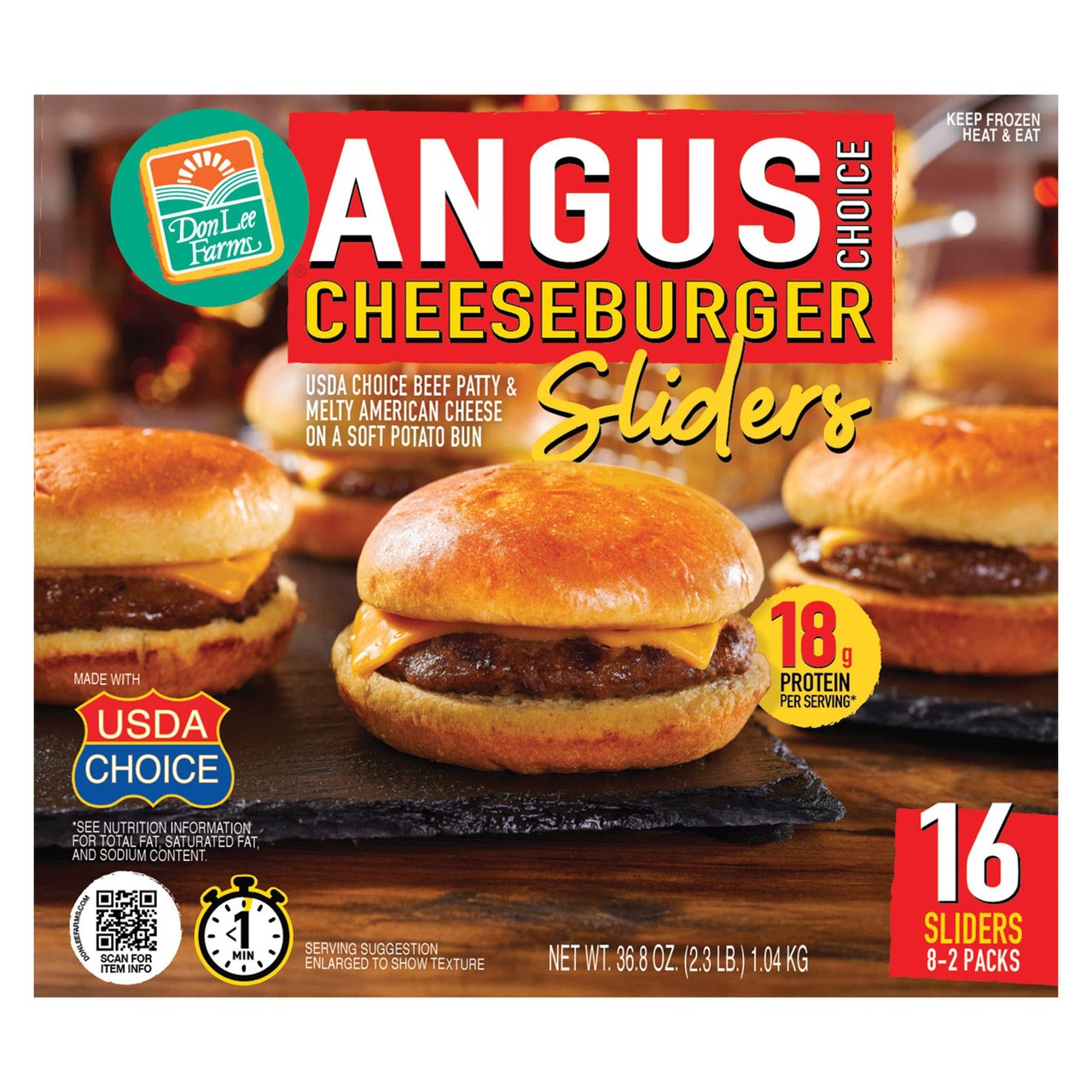 Don Lee Farms Cheeseburger Sliders 16/2.3 oz - Image 1