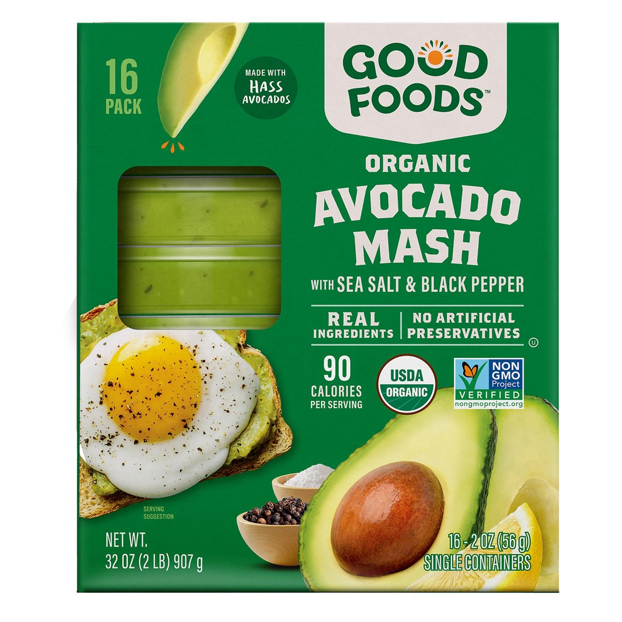 Good Foods Organic Avocado Mash 16/2 Ounce Packages - Image 1