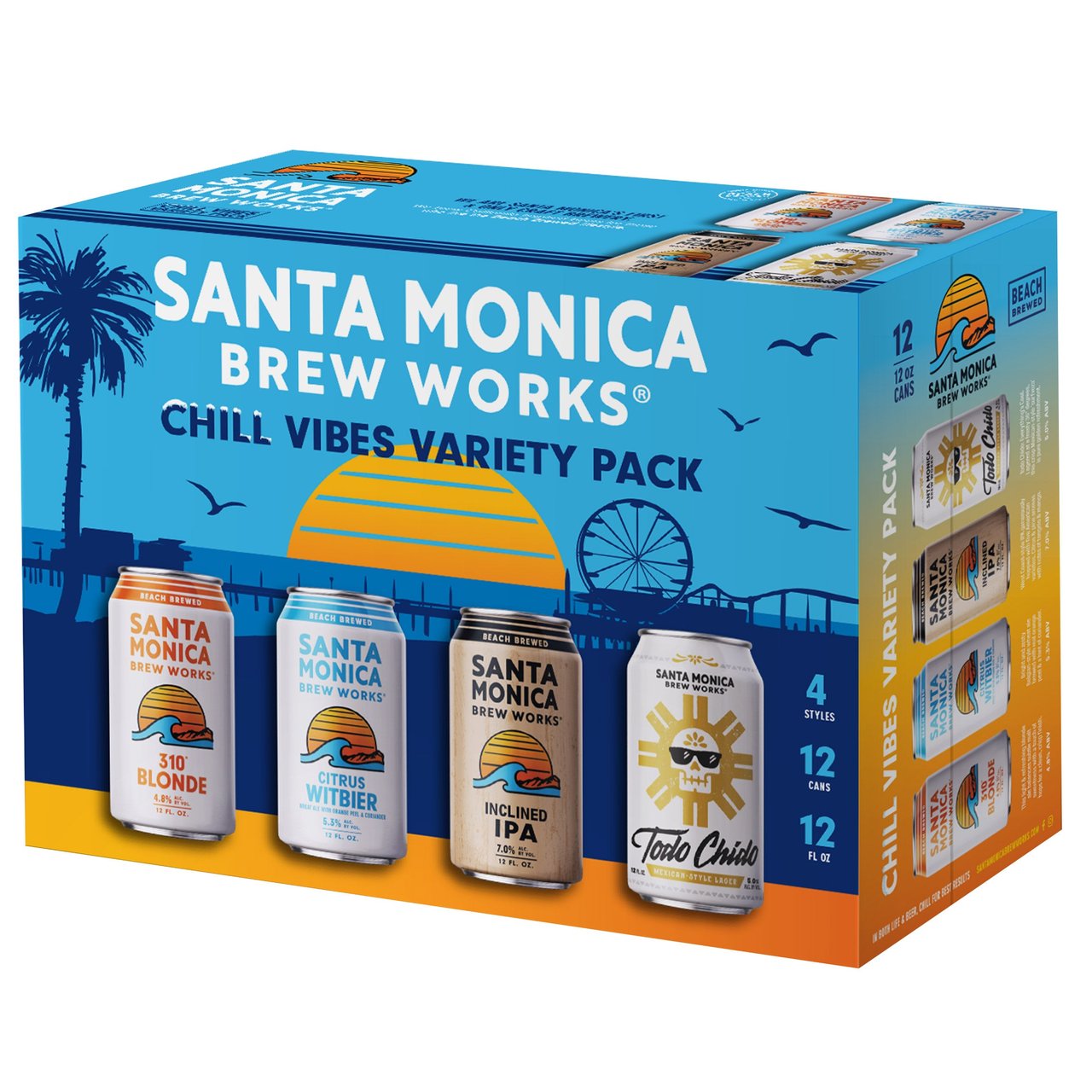 Santa Monica Brew Works Chill Vibes Variety Pack 12/12 oz Cans
