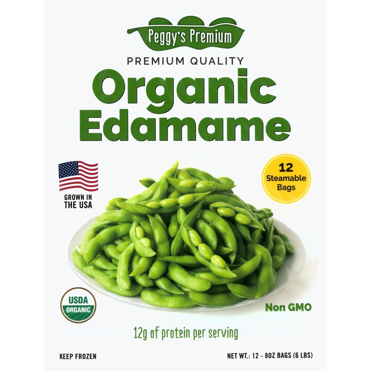 Eda-Zen Edamame Soybeans 12/8 oz Steamable Bags