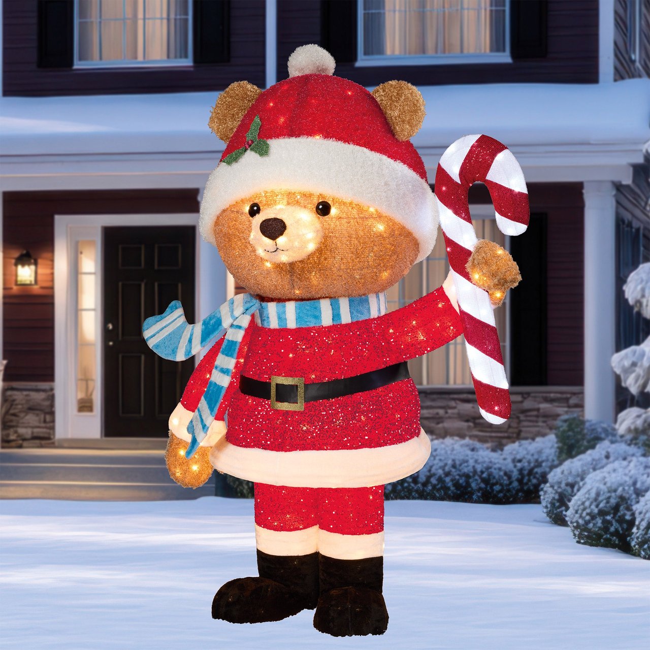 7.2 ft. Santa Bear with Twinkle Lights - Image 1