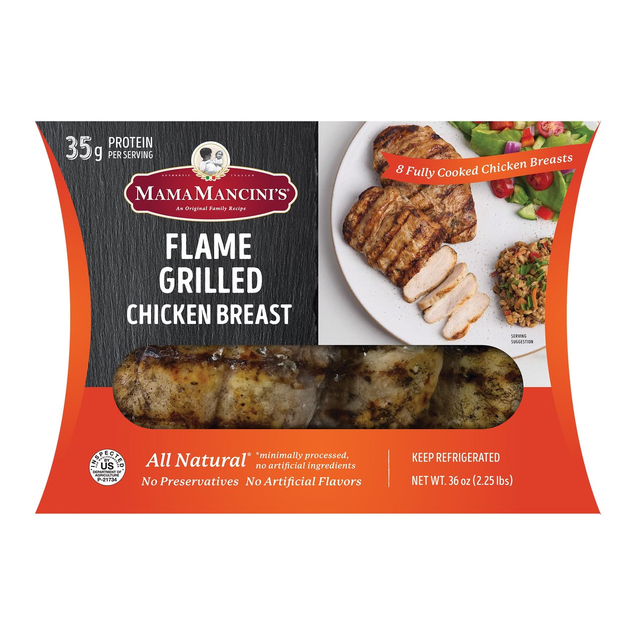 Mama Mancini's Flame Grilled Chicken Breast 36 oz (2.25 lbs) - Image 1