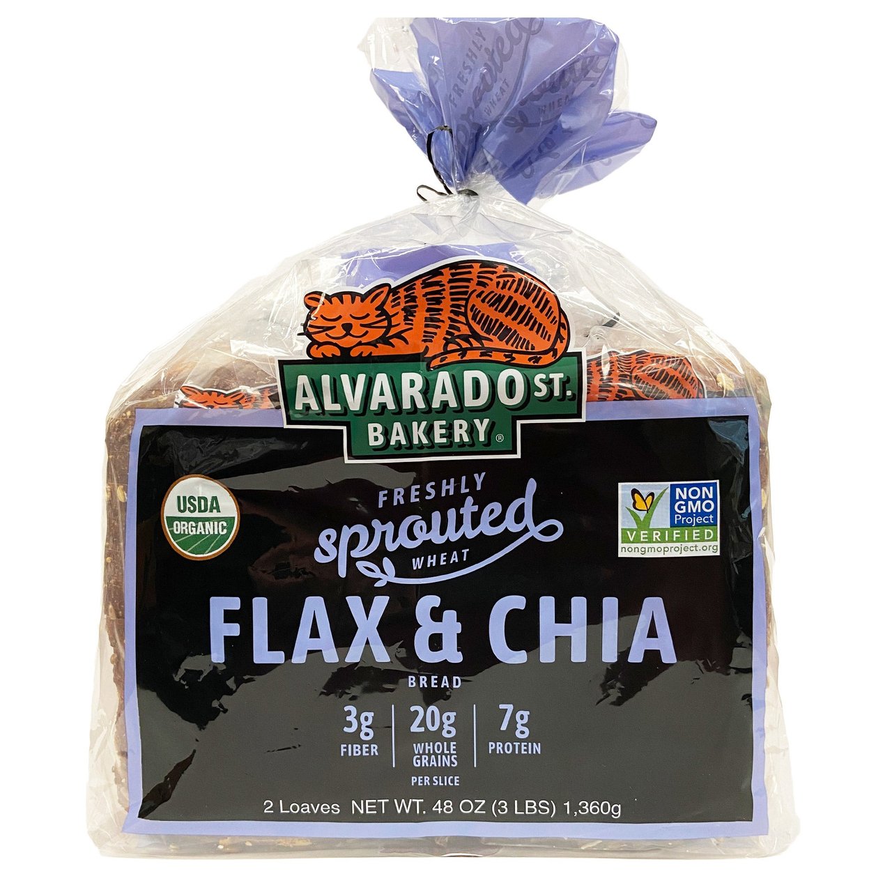 Alvarado Street Bakery Organic Sprouted Flax & Chia Bread, 2-Pack, 24 oz Each
