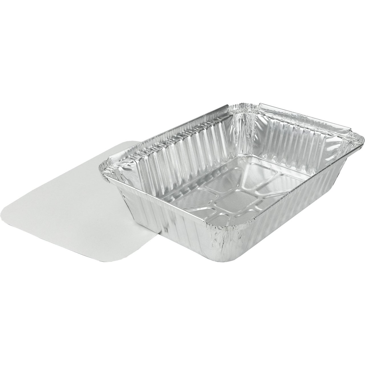 Durable Packaging 2.25 lb Oblong Foil Pan with Lid, 250 Count (CC250L250) - Image 1