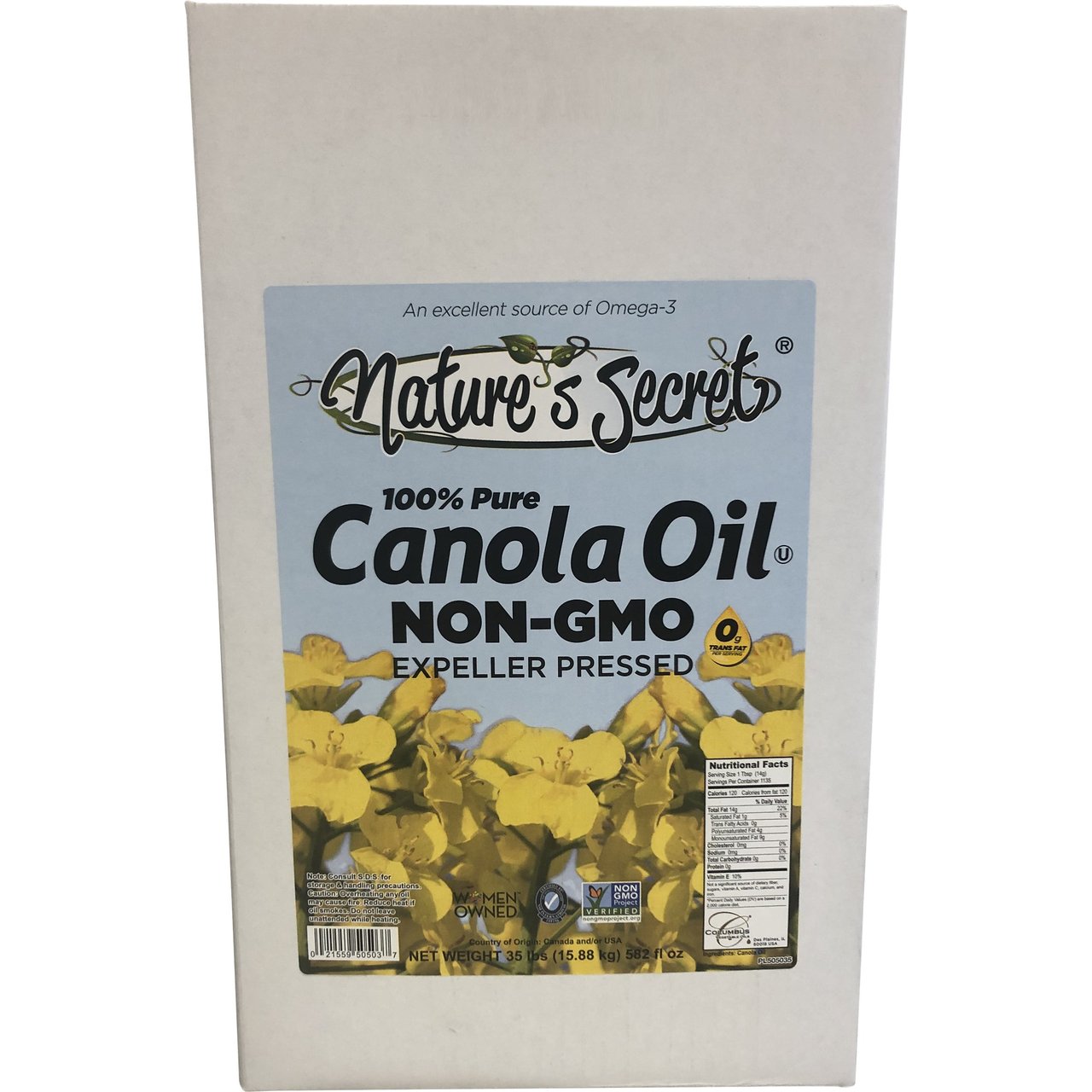 Nature's Secret 100% Non-GMO Canola Oil 35 lb