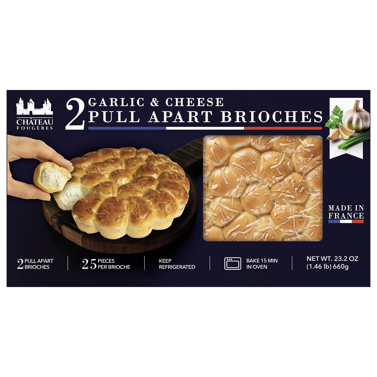 Château Fougères Brioche Pull Apart Bread 2/23.2 oz - Image 1