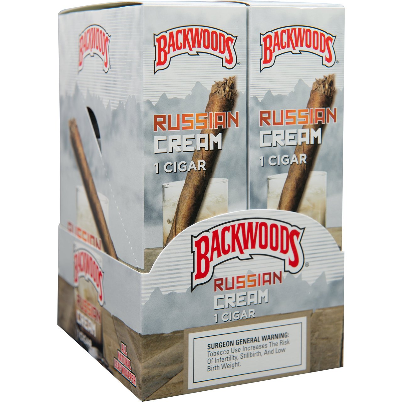 Backwoods Russian Cream Cigars Singles 24 CT Upright Pack - Image 1