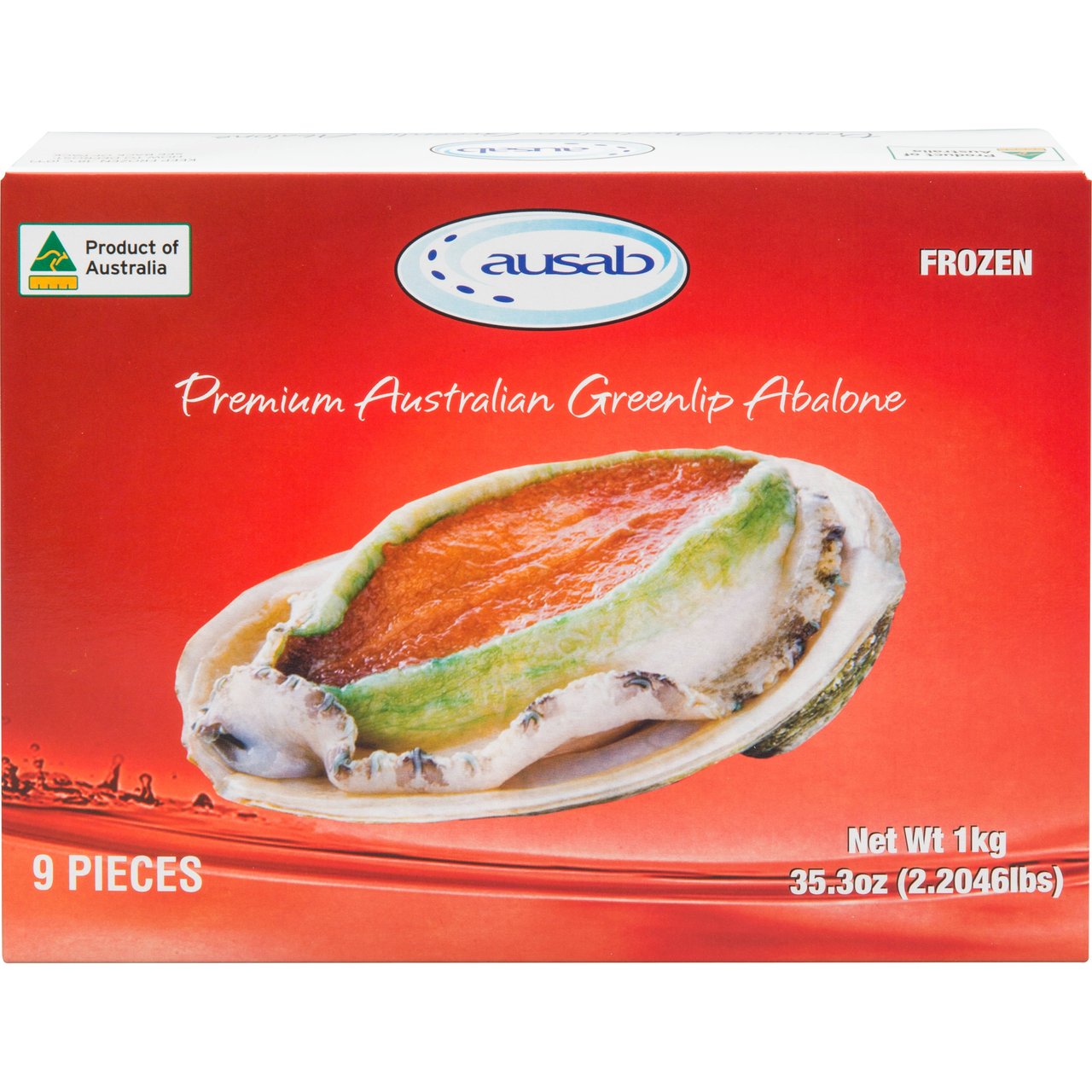 AUSAB Premium Abalone with Shell, Australian 9ct / 2.2 lbs