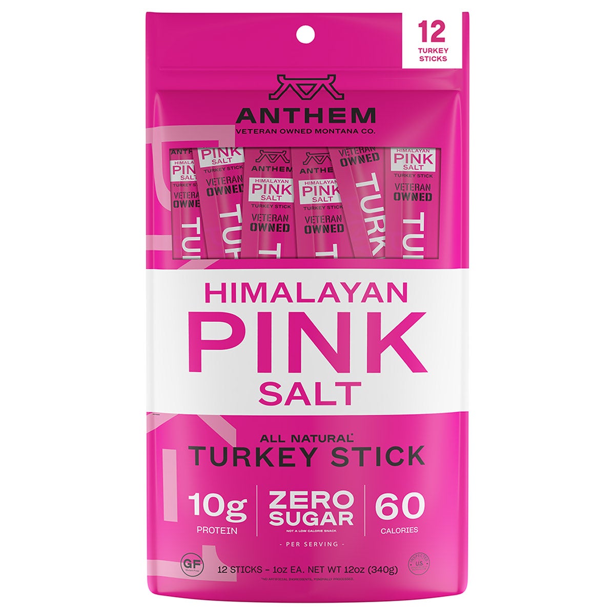 Anthem Snacks Himalayan Pink Salt Turkey Stick, 12-Count, 1 oz Each - Image 1