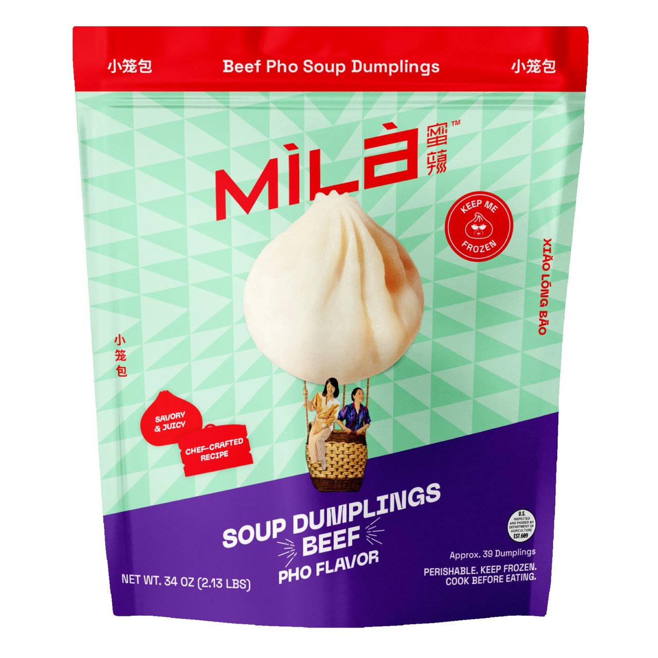Mila Beef Pho Flavor Soup Dumplings, 34 oz - Image 1