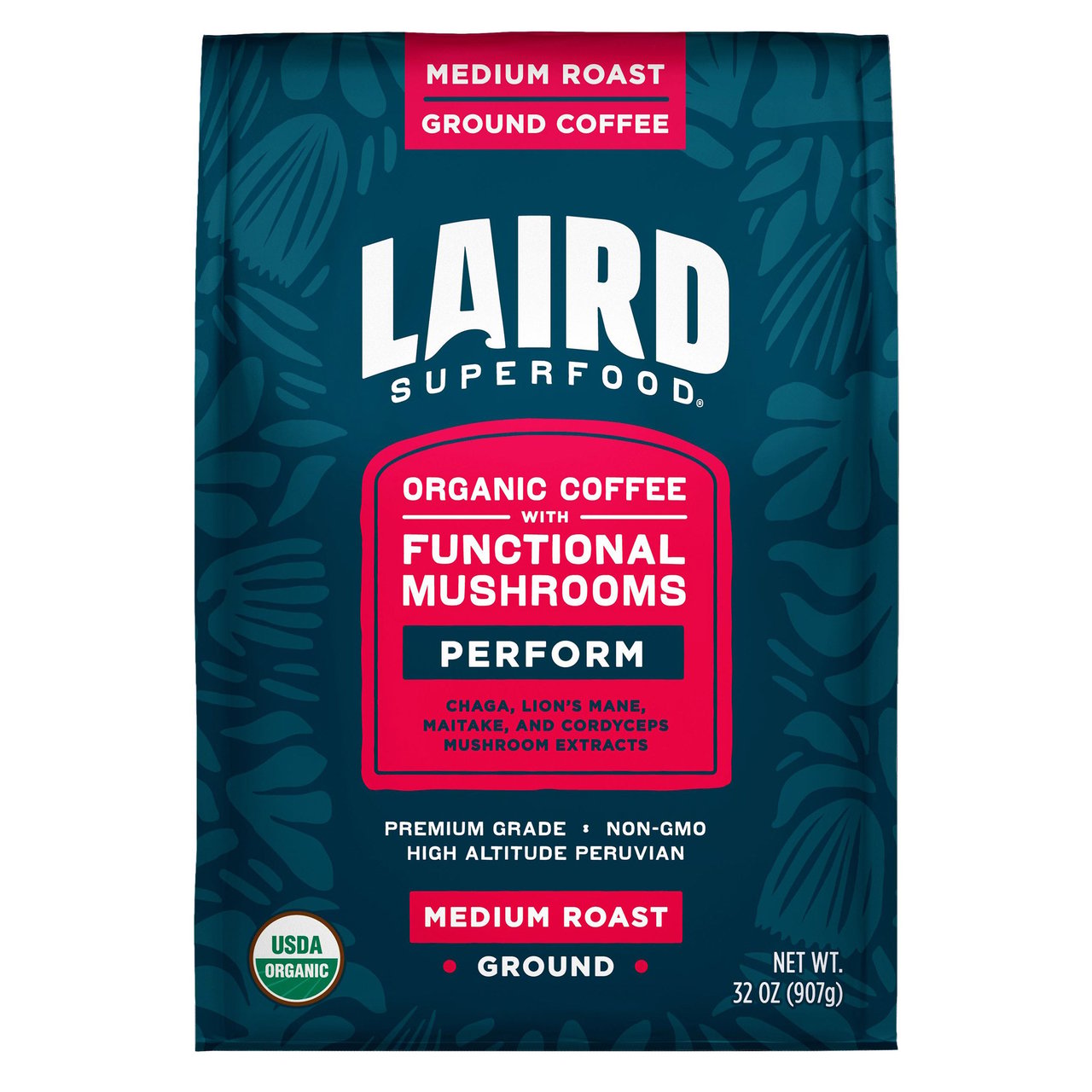 Laird Superfood Organic Ground Coffee with Mushrooms, 32 oz - Image 1
