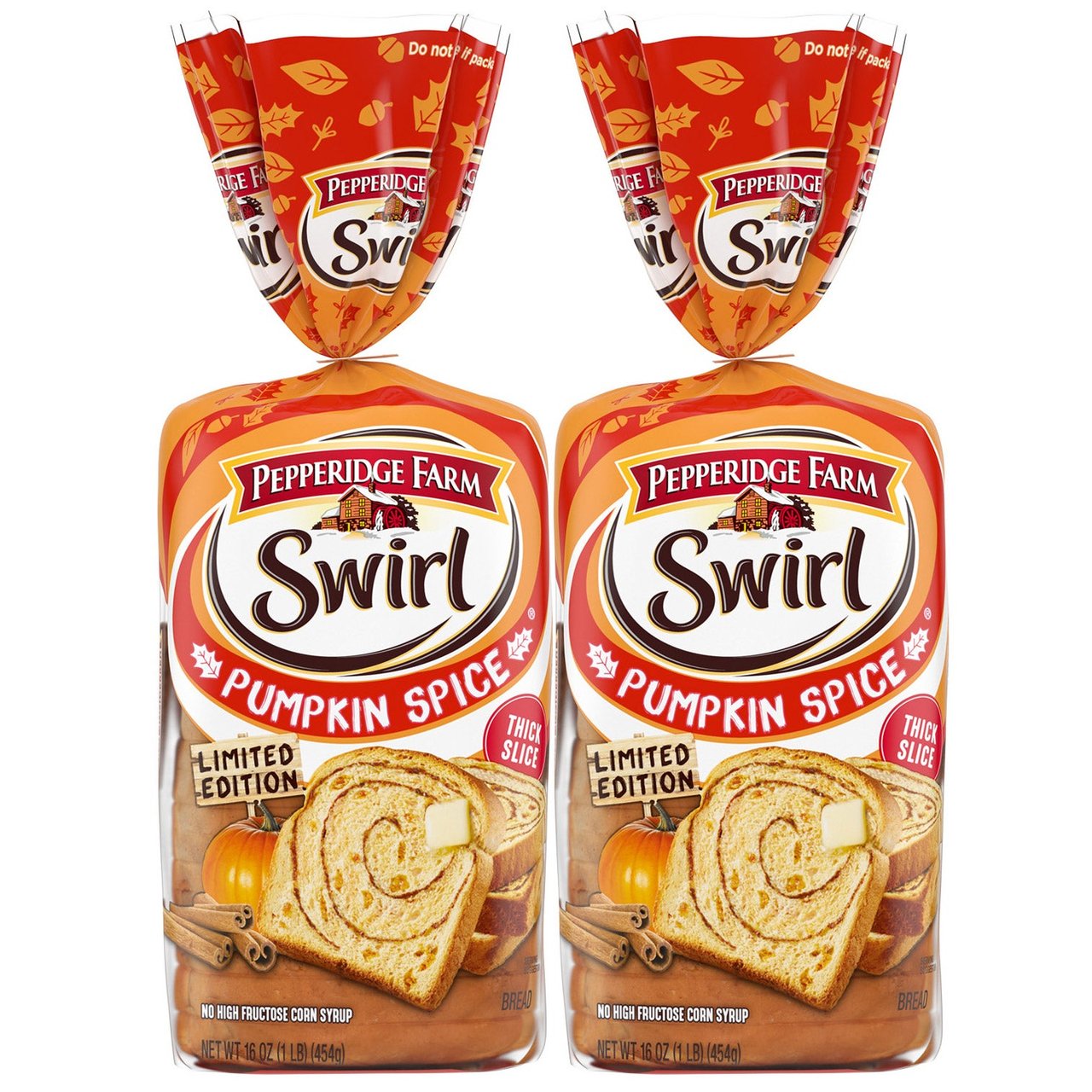 Pepperidge Farm Pumpkin Spice Swirl Bread, 2-Pack 16 oz Loaves - Image 1
