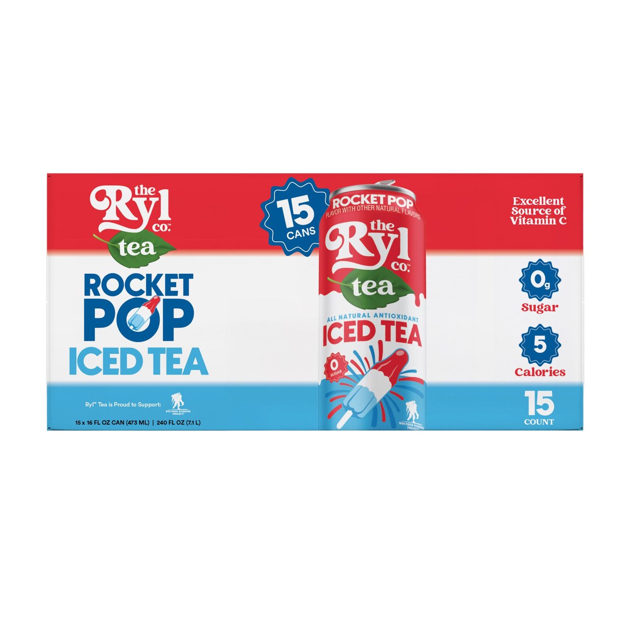 The Ryl Co. Rocket Pop Iced Tea, 15 Count, 16 fl oz Cans - Image 1