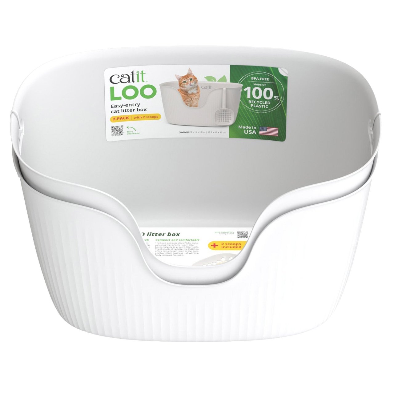 CATIT LOO LITTER BOX WITH SCOOP 2 PANS AND 2 SCOOPS - Image 1