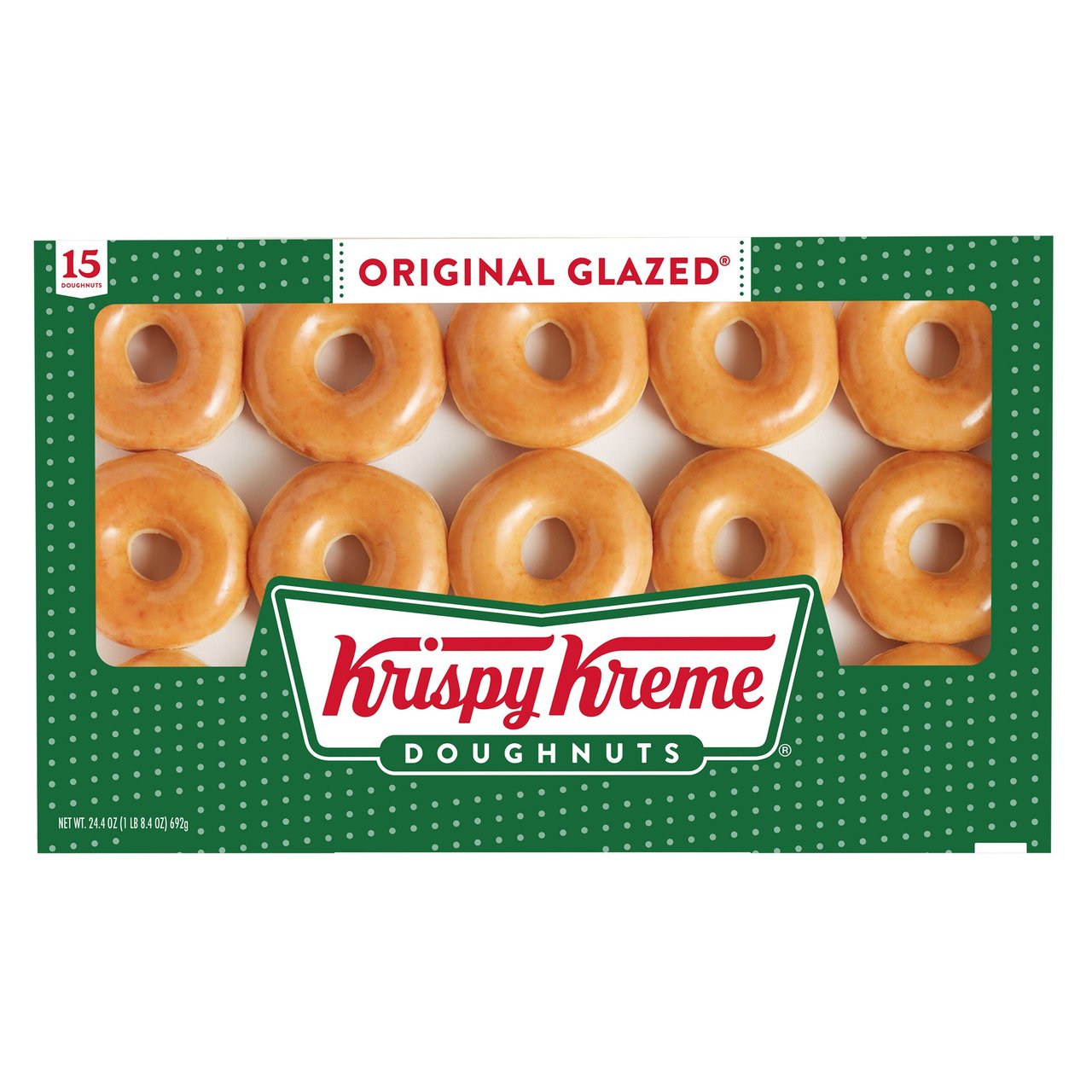 Krispy Kreme Doughnut Original Glazed 15 CT (0.96 lbs) - Image 1