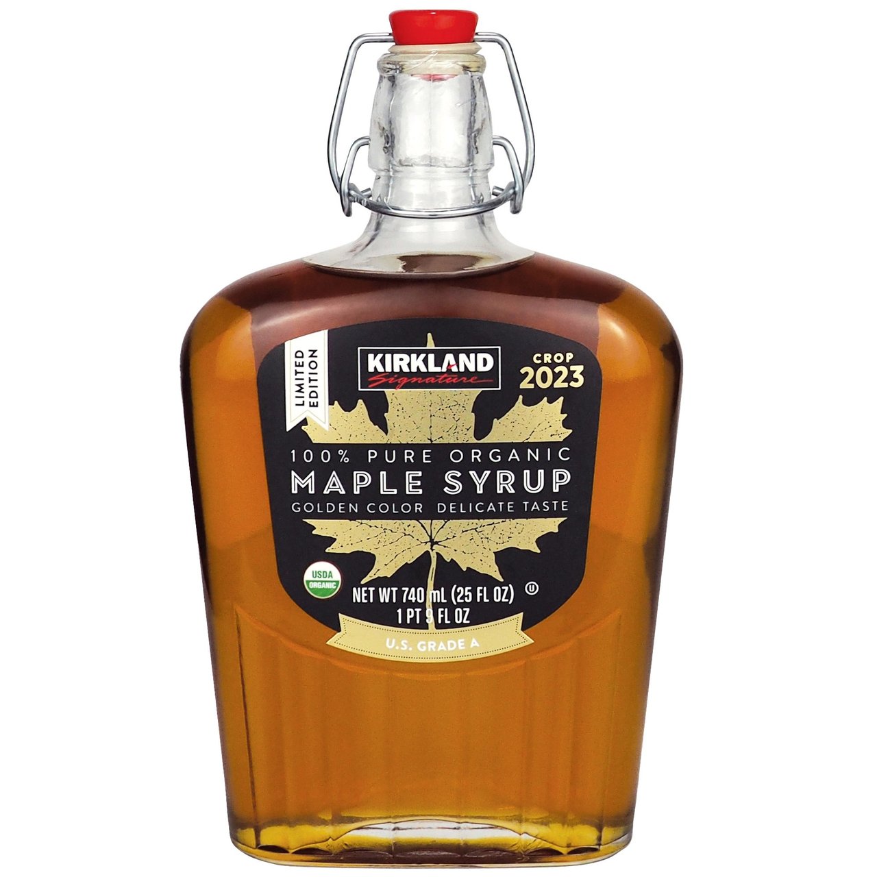 Kirkland Signature Organic Golden Maple Syrup 25 Ounce Bottle - Image 1