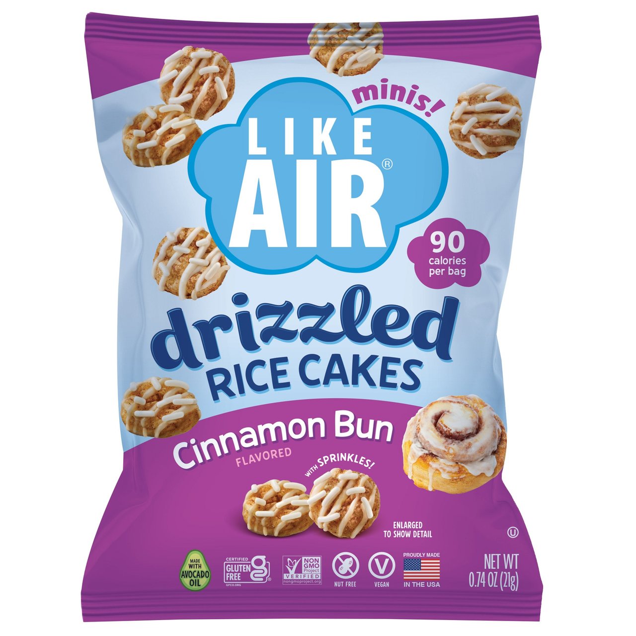 Like Air Drizzled Rice Cakes Cinnamon Bun 13.5 oz - Image 1