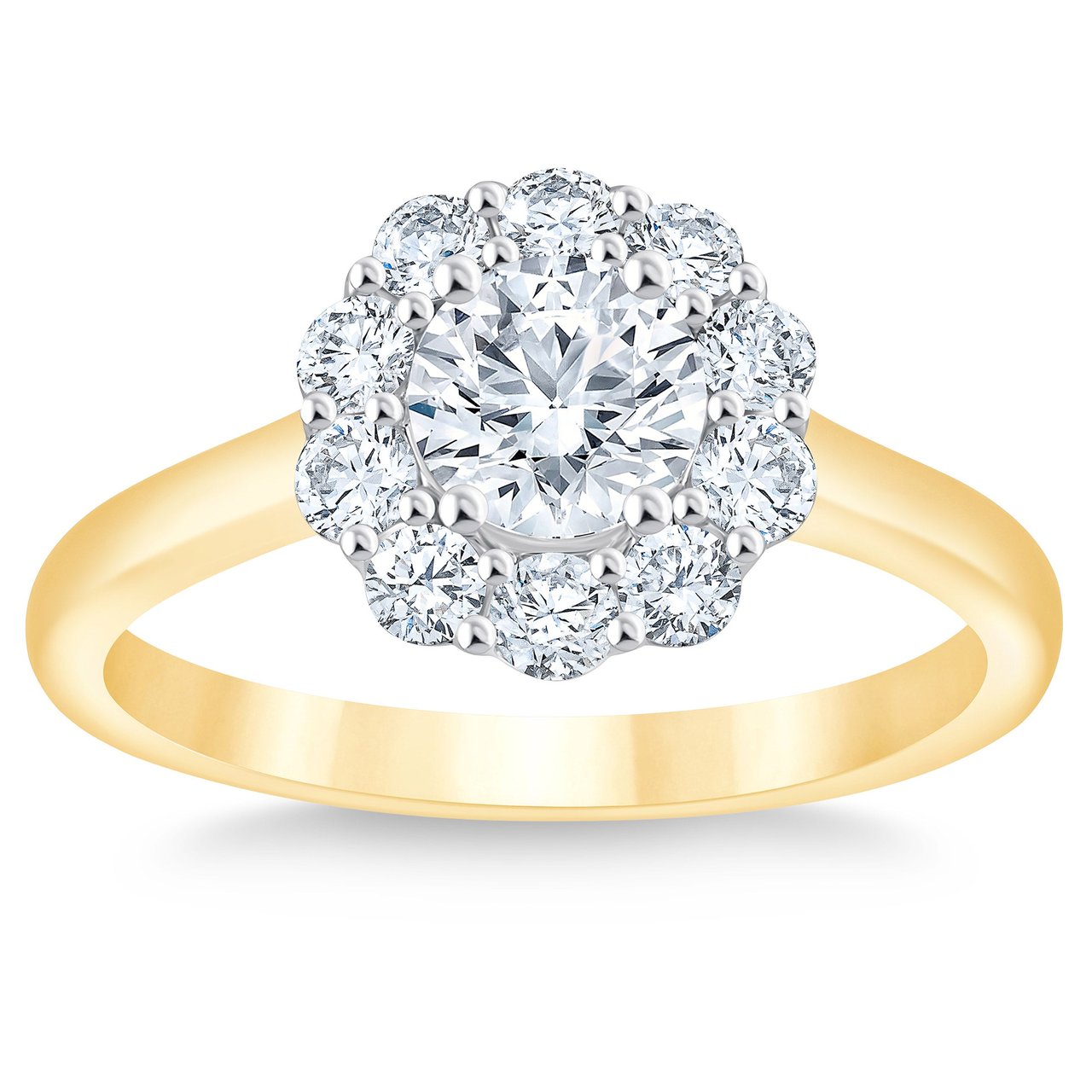 14kt Yellow Gold VS2 I 1.18ctw Round Diamond Ring (0.70ct Center) Size 5 - Image 1