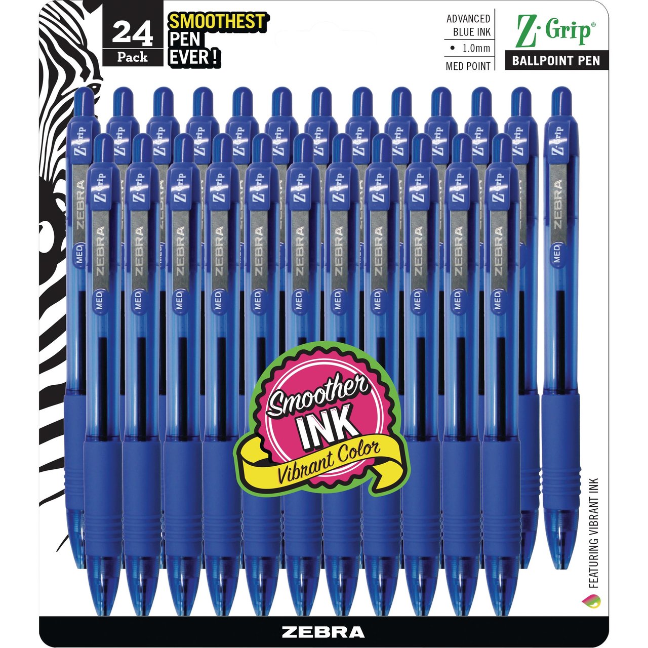 Zebra Z-Grip RT Retractable Ballpoint Pens, Blue, 24 CT - Image 1