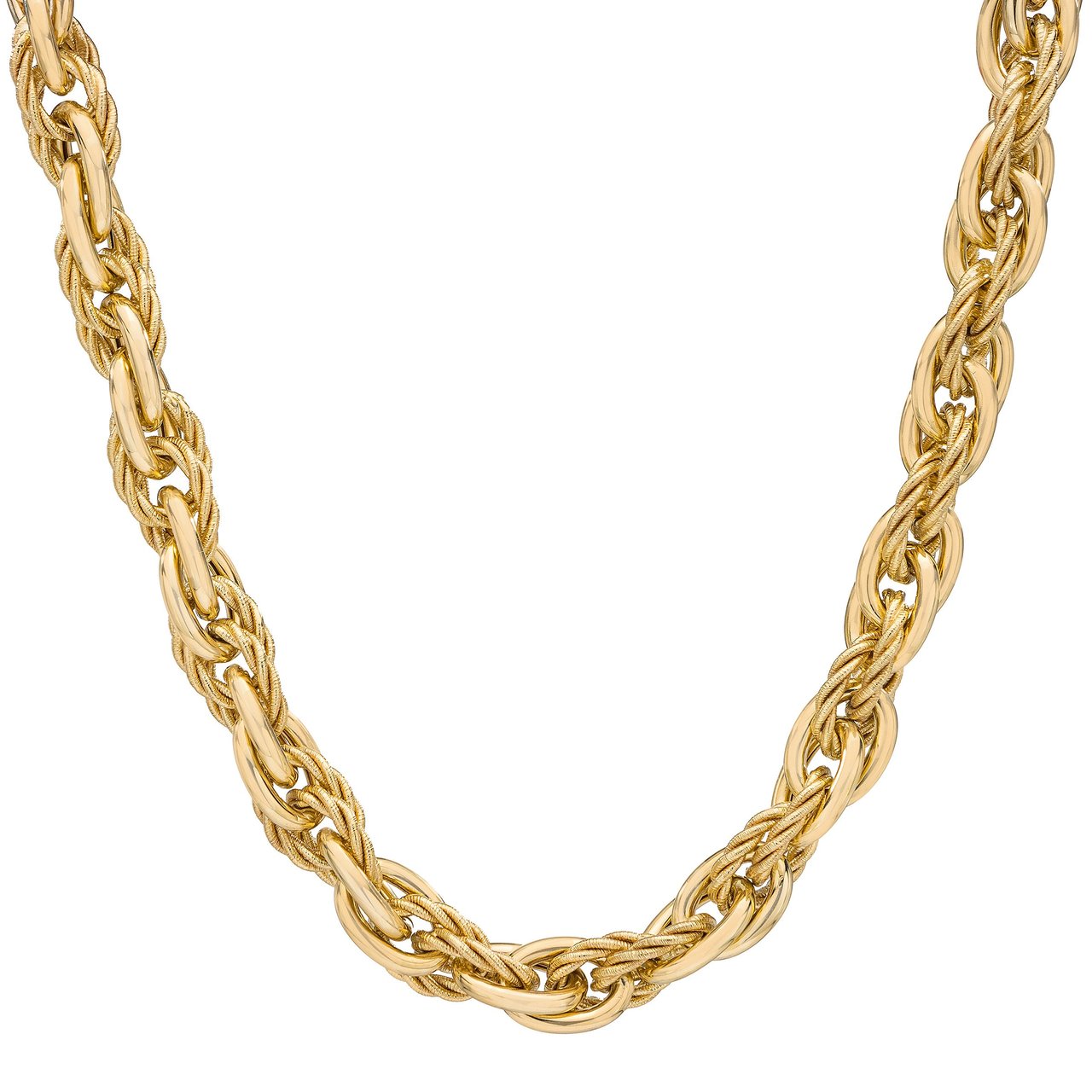 14kt Yellow Gold 18" Oval Link Necklace Made in Italy - Image 1