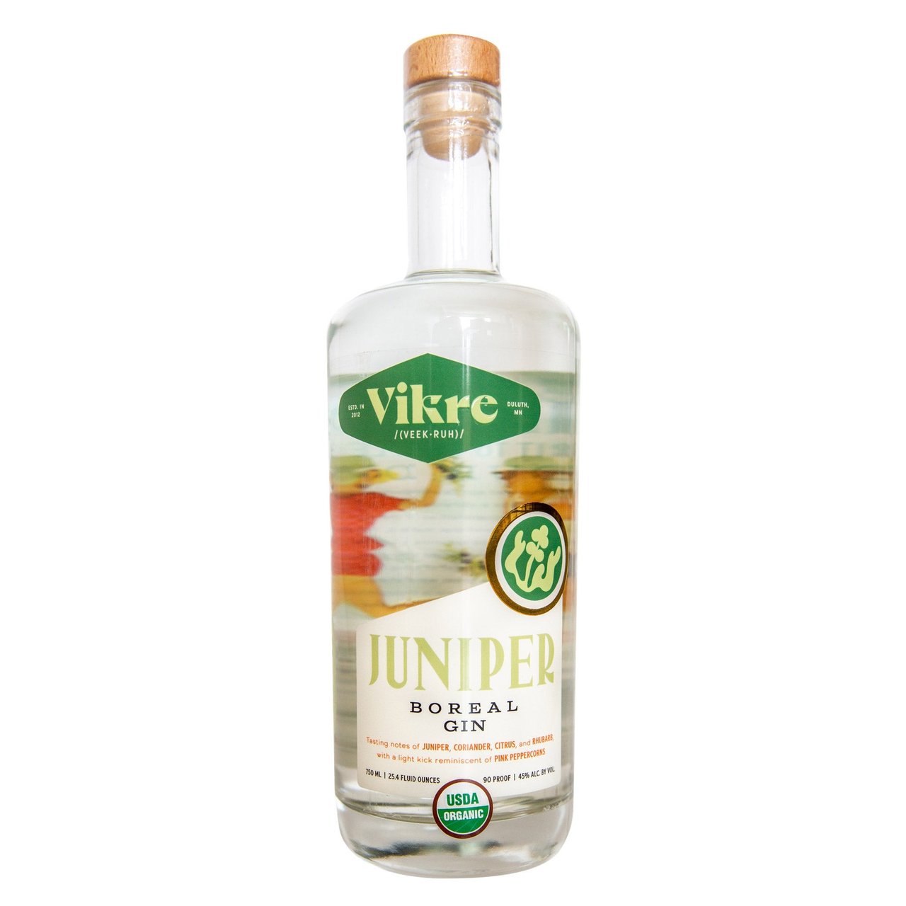 Vikre Distillery Organic Juniper Gin Duluth, MN 750ML - Image 1