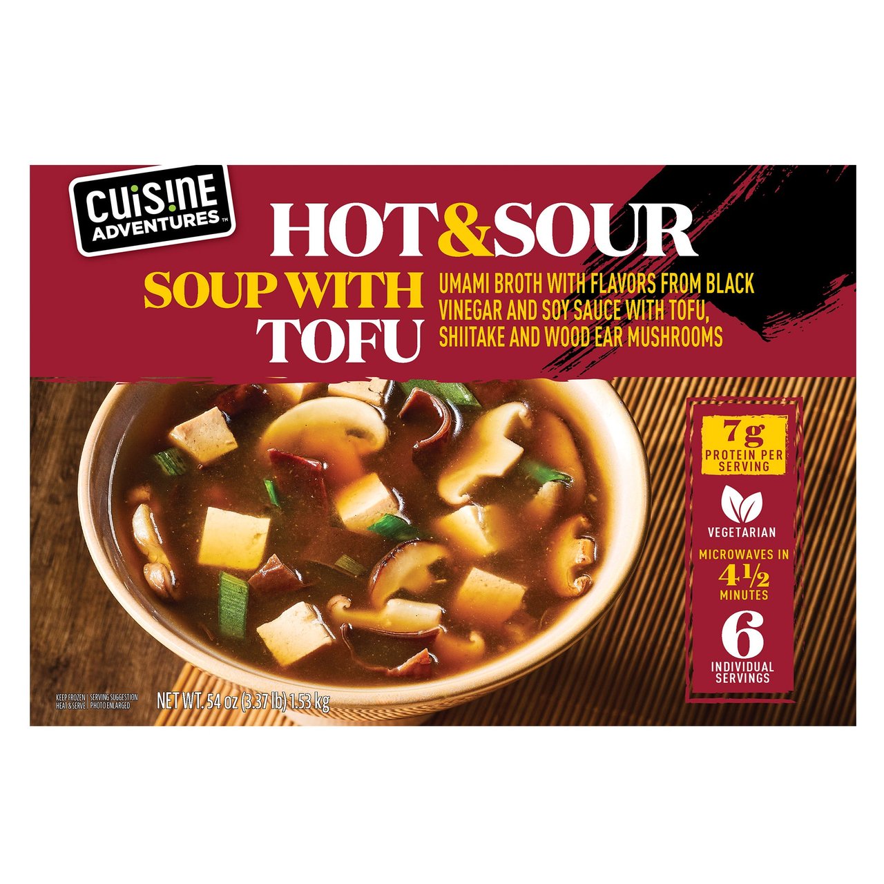 Cuisine Adventures Hot & Sour Soup with Tofu, 6 x 9 oz Servings - Image 1