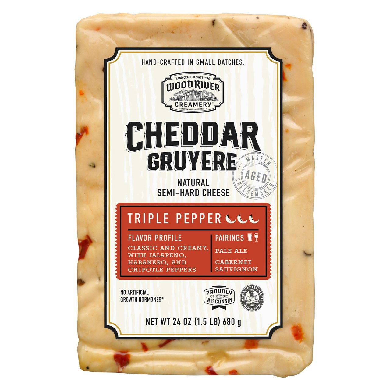 Wood River Creamery Triple Pepper Cheese 24 Ounce Package