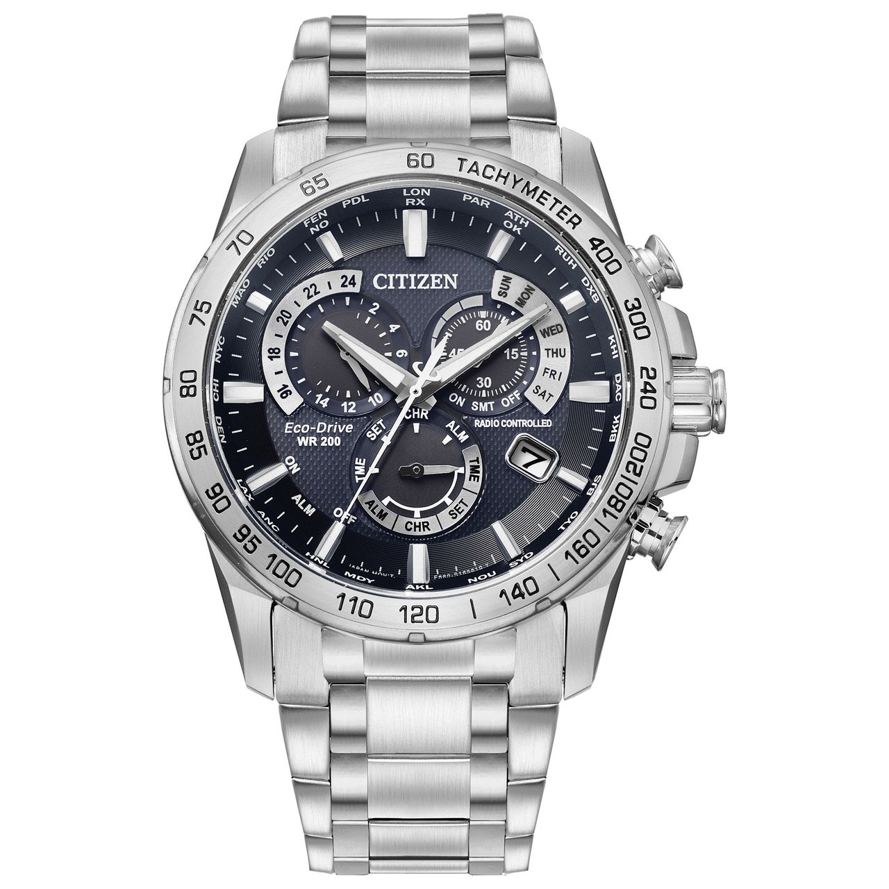Citizen Eco-Drive Sport Luxury Stainless Steel Men's Atomic Timekeeping Watch CB5890-51L - Image 1