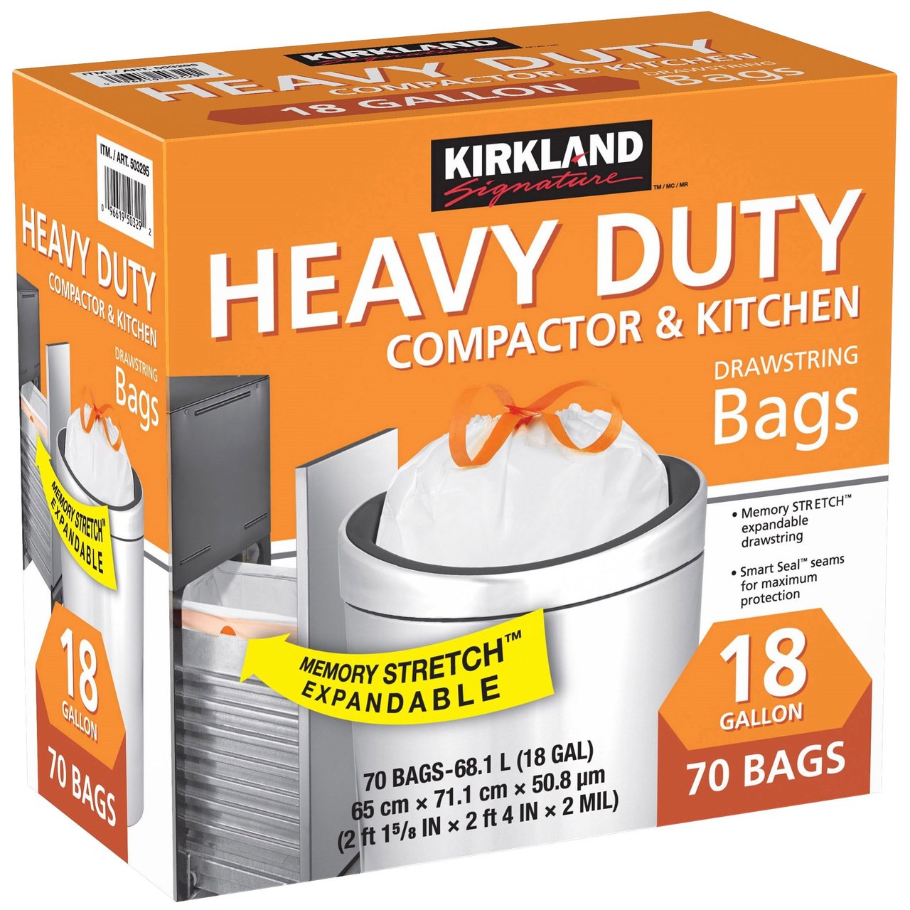 Kirkland Signature 18 Gallon Compactor & Kitchen Bags, 70 Count - Image 1