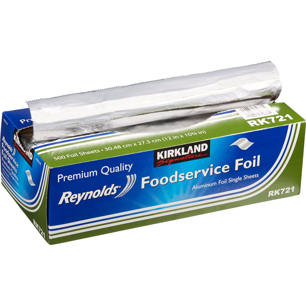 Kirkland Signature Aluminum Foil Single Sheets, 12"L x 10.75"W, 500 CT - Image 1