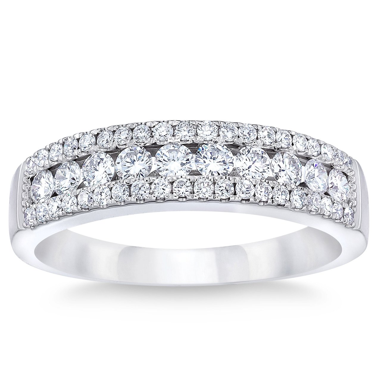 14kt White Gold VS2 I 0.50ctw Round Diamond Band - Image 1