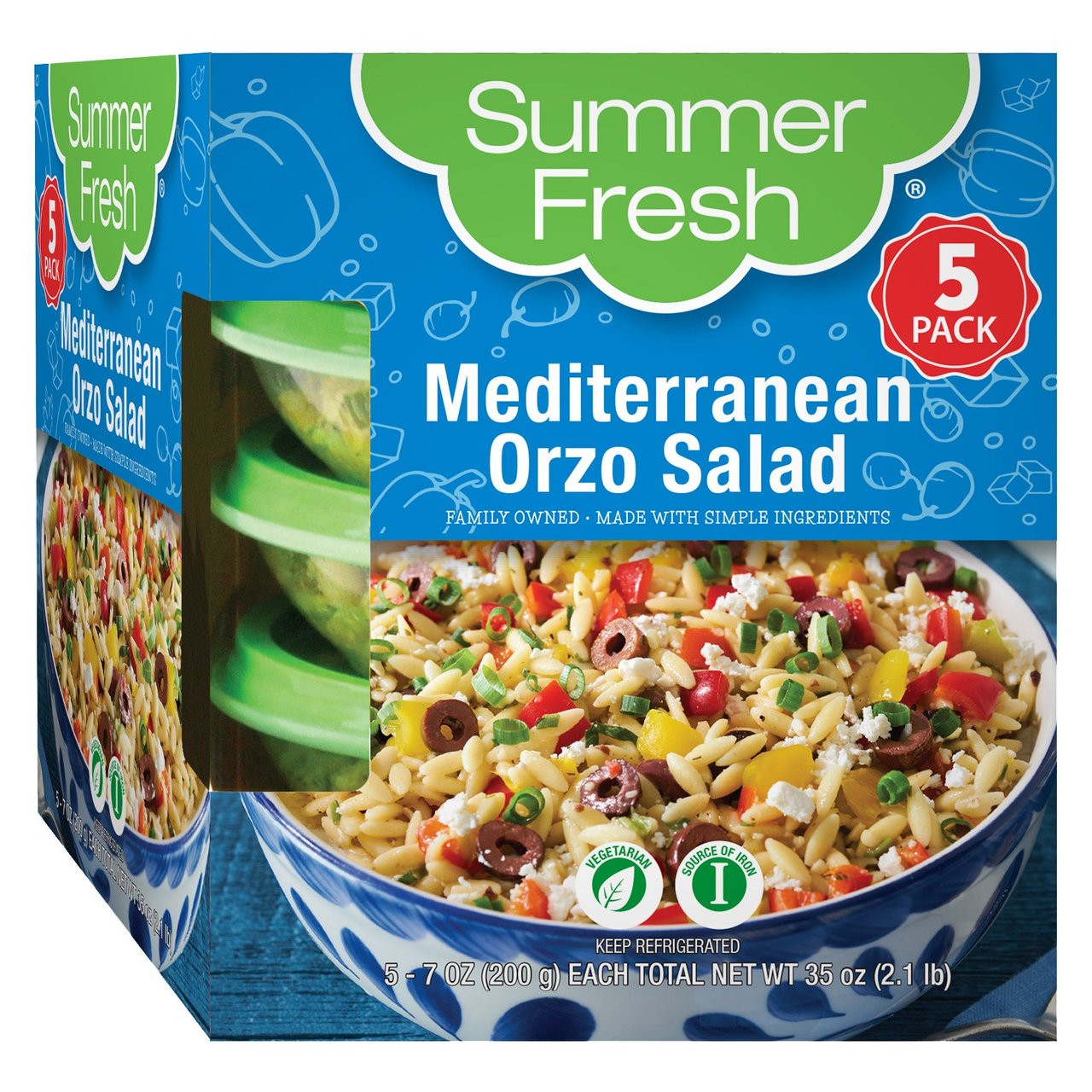 Summer Fresh Mediterranean Orzo Salad, 5 × 7 oz (2.19 lbs) - Image 1