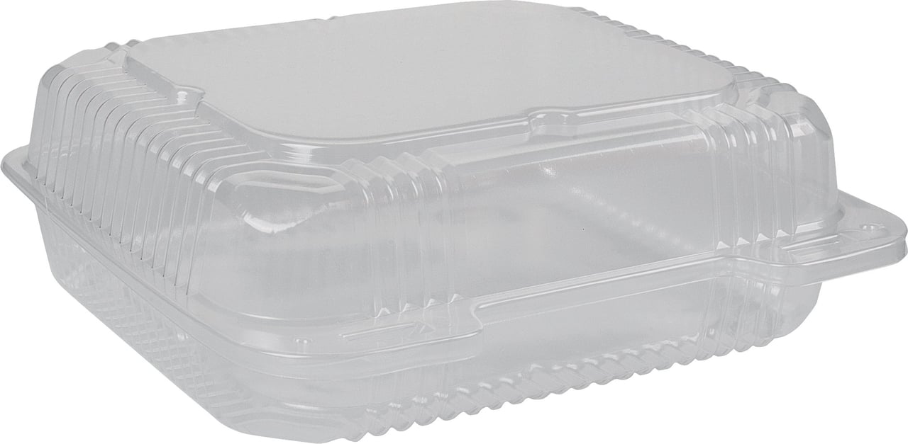 Durable Packaging 9" Clear Hinged Container, 200 CT (CCPXT900)