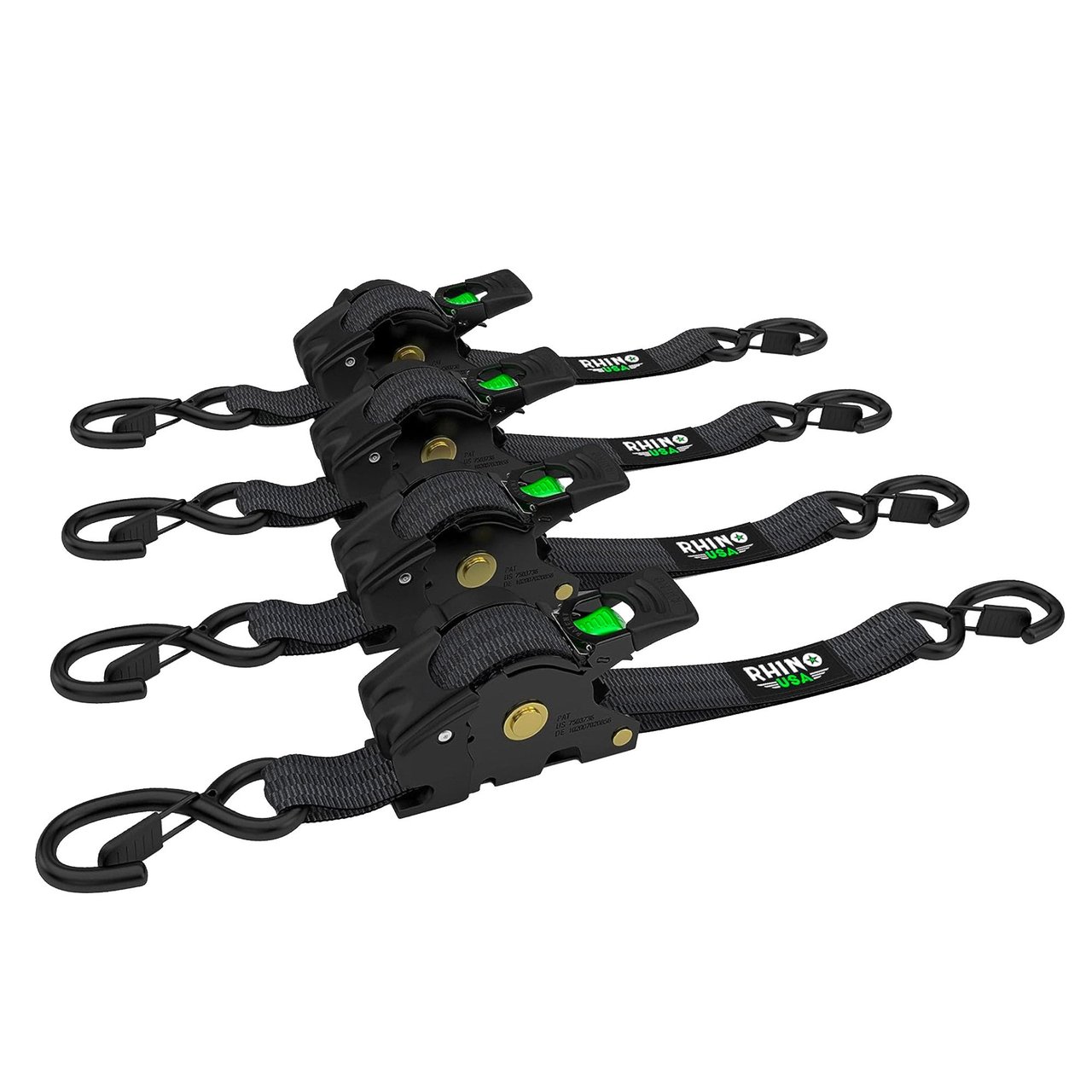 Rhino USA Retractable Ratchet Straps 4 Pack - Image 1