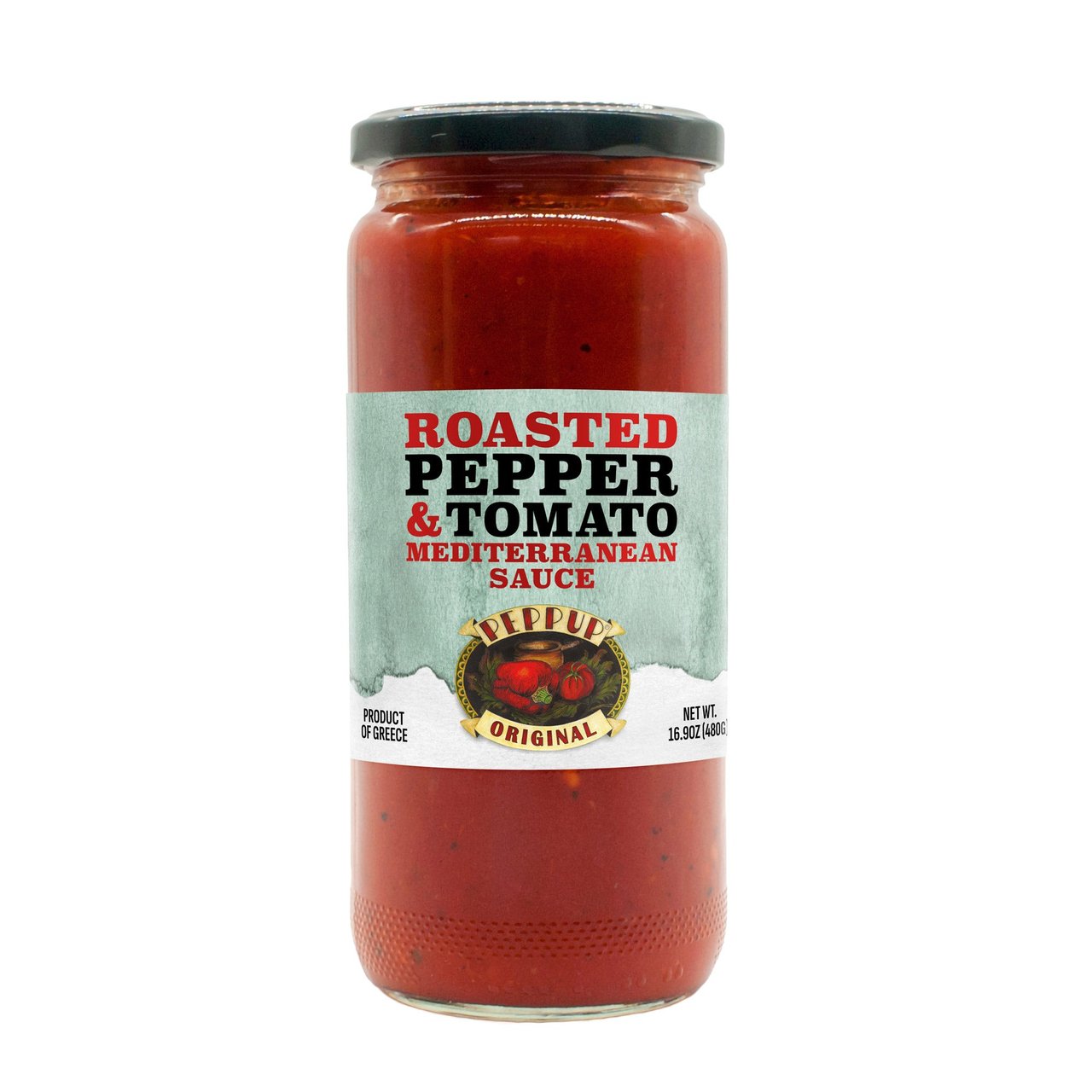 Peppup Roasted Pepper & Tomato Mediterranean Sauce, 3 x 16.9 oz - Image 1